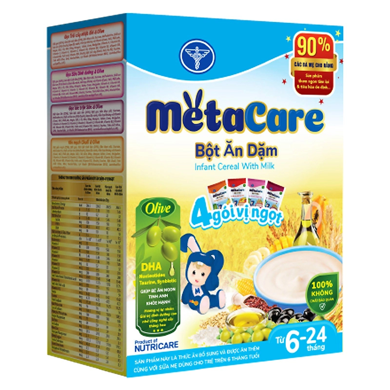 Bột ăn dặm MetaCare 4 gói vị ngọt - 200g (6 - 24 tháng)