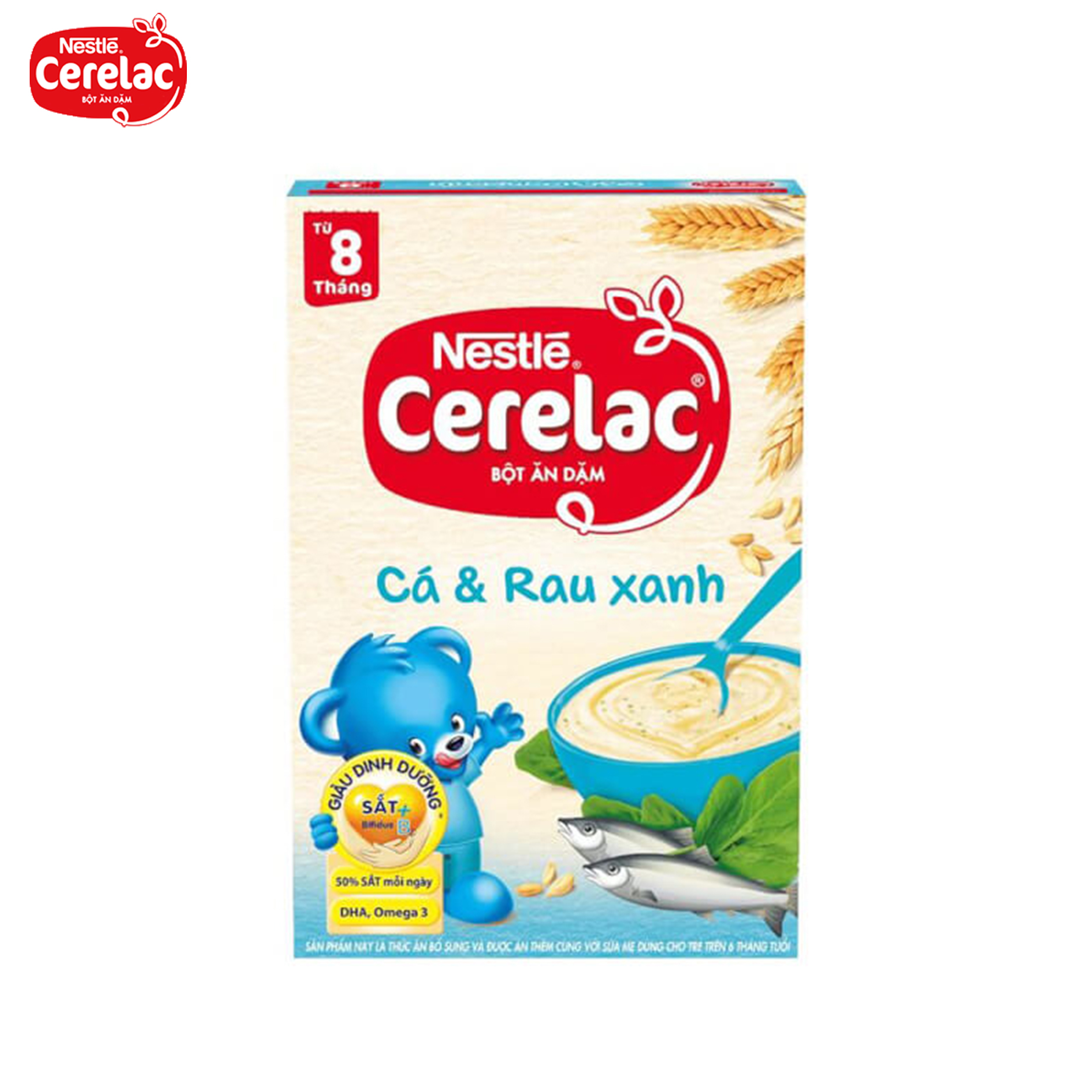 Bột ăn dặm Nestlé Cerelac vị cá và rau xanh - 200g (từ 8 tháng)