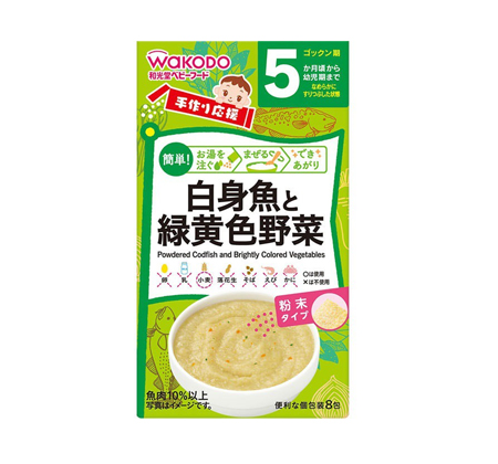 Bột ăn dặm Wakodo Nhật vị cá tuyết, rau củ (5 tháng)