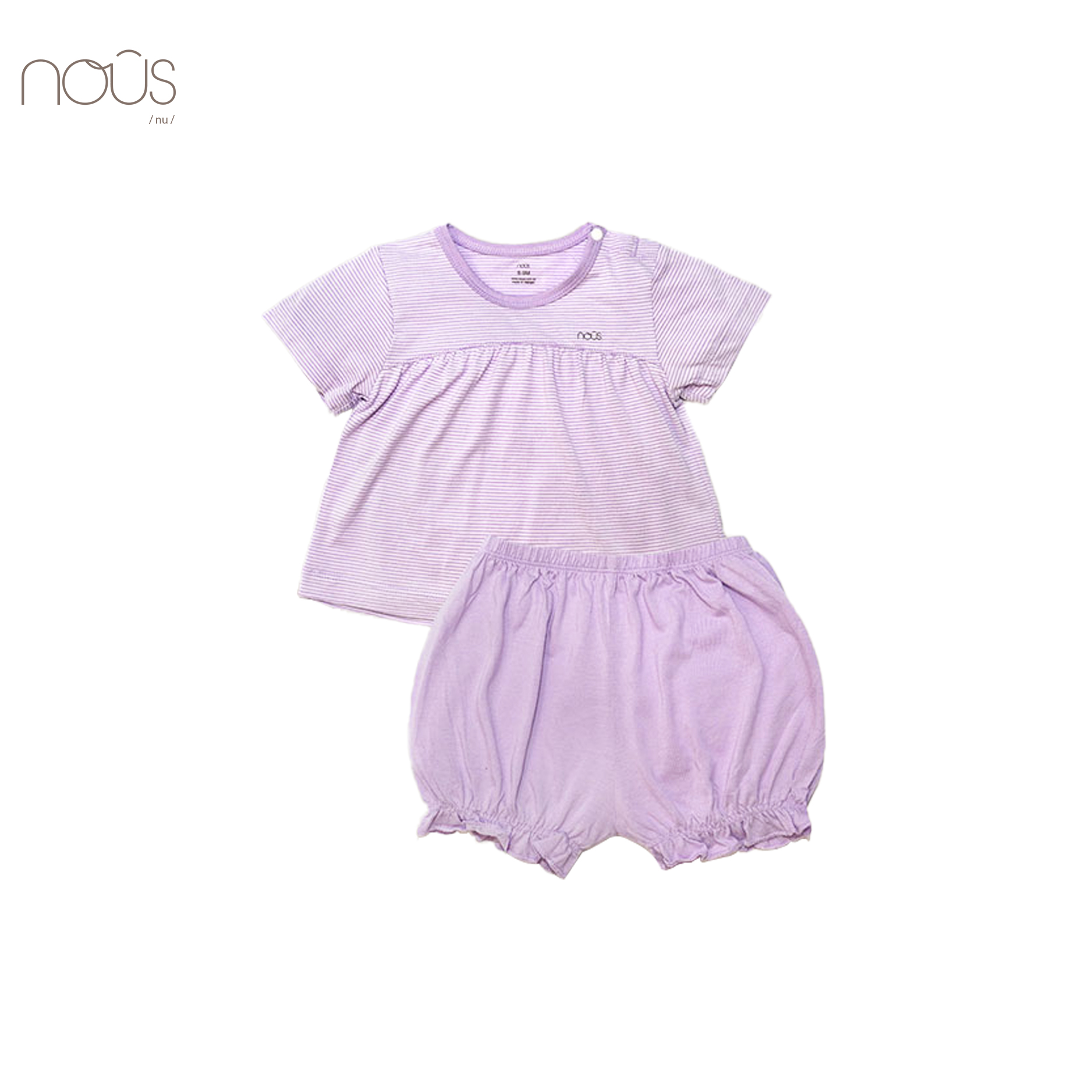 Bộ cài vai cộc kẻ tím