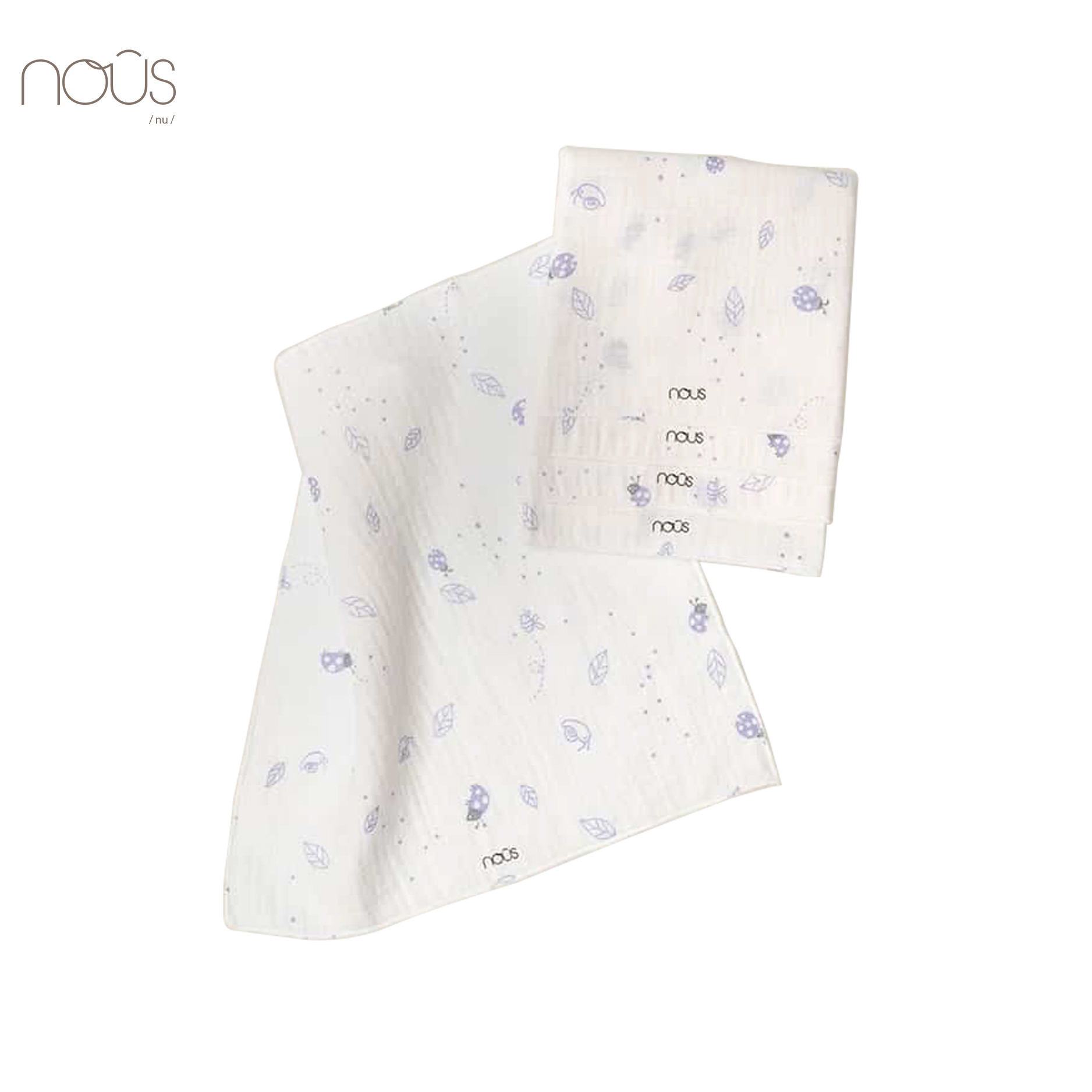 [Set 5 khăn] Khăn sữa trắng hình ốc sên và lá