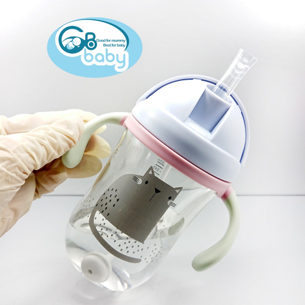 Bình tập uống nước tritan cho bé GB-Baby 300ml (Tặng kèm chổi vệ sinh ống hút)