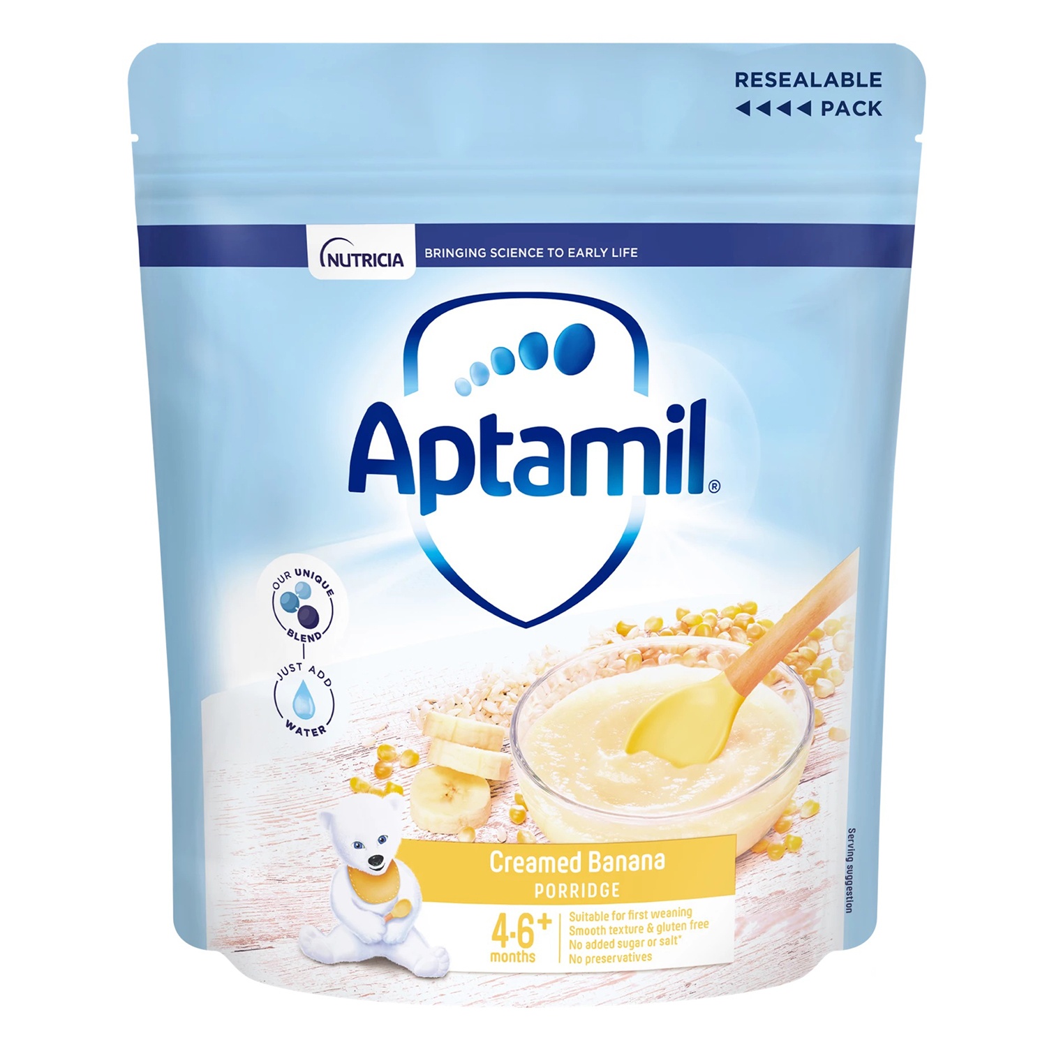 Bột ăn dặm Aptamil vị chuối dành cho trẻ từ 4 tháng tuổi - 125g