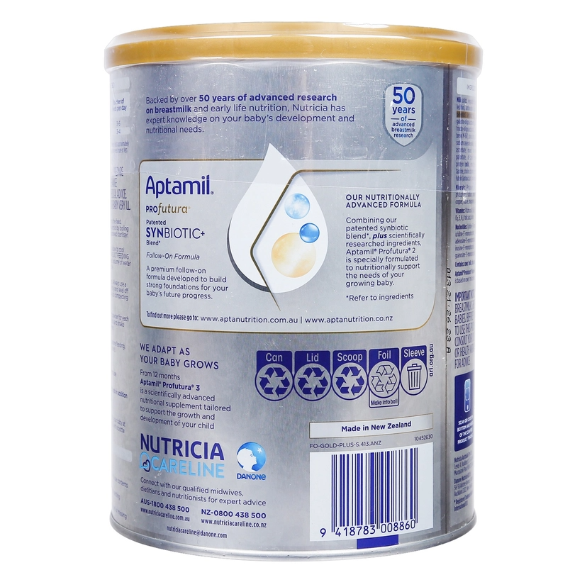 Sữa Aptamil Profutura Úc lon bạc số 2 - 900g (6-12 tháng)