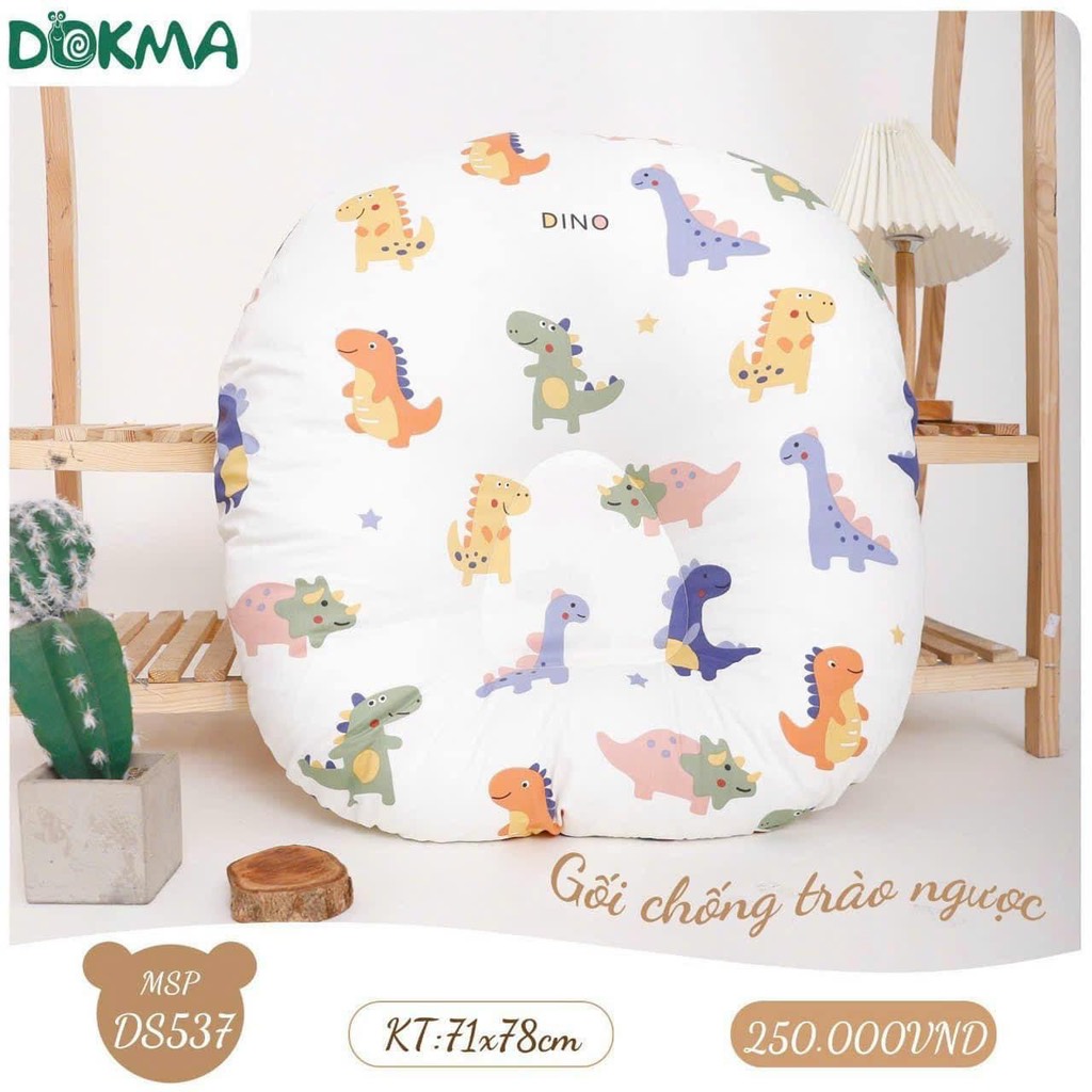 Gối chống trào ngược cho bé Dokma vải kate DS537 (71x78cm)