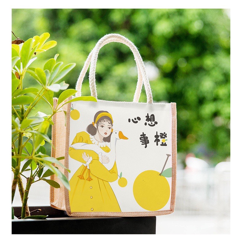 Túi cói mini cho mẹ bỉm sữa (21x21cm)