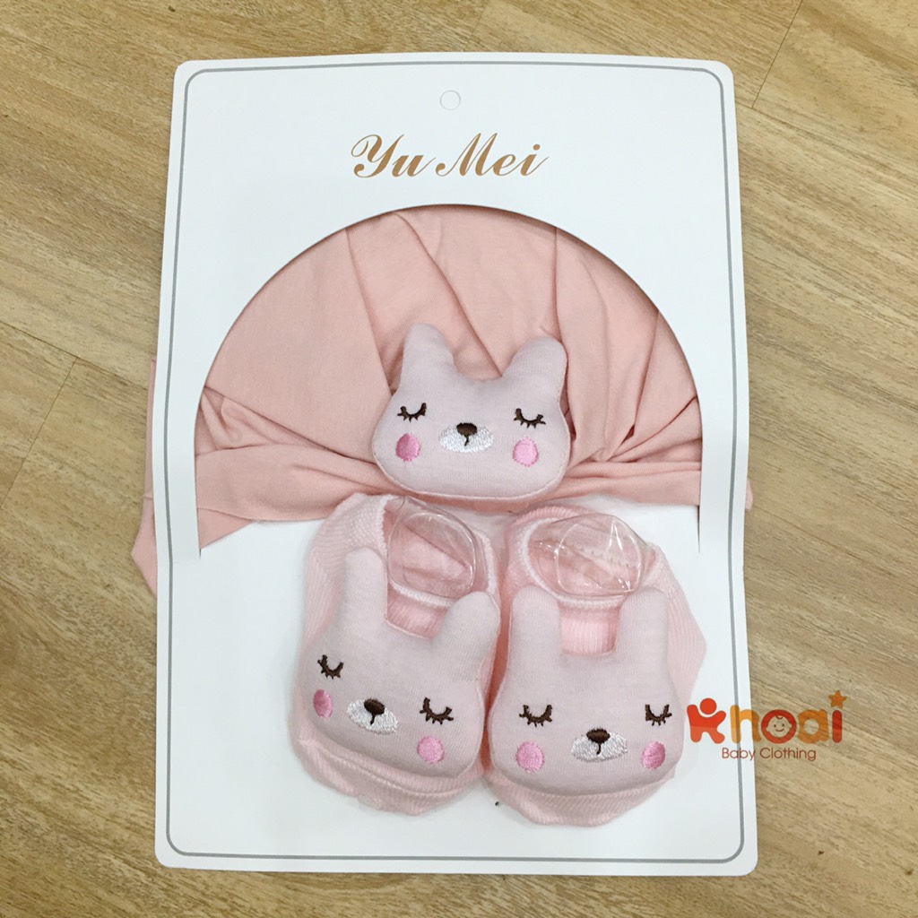 Set nón turban kèm tất Chicbaby cho bé dưới 6 tháng