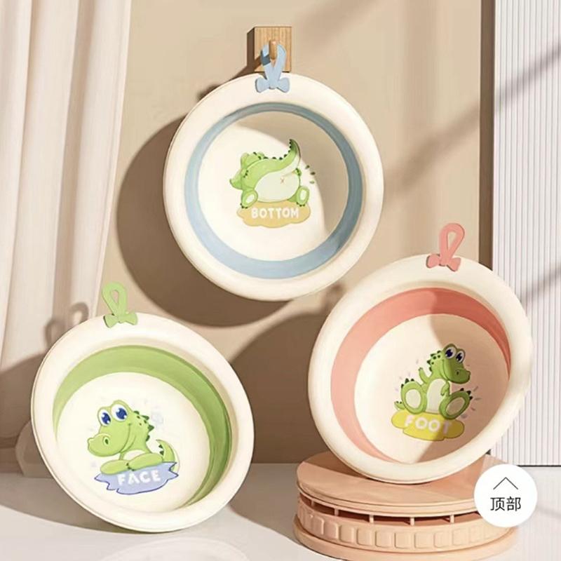 Chậu rửa mặt gấp gọn họa tiết dễ thương