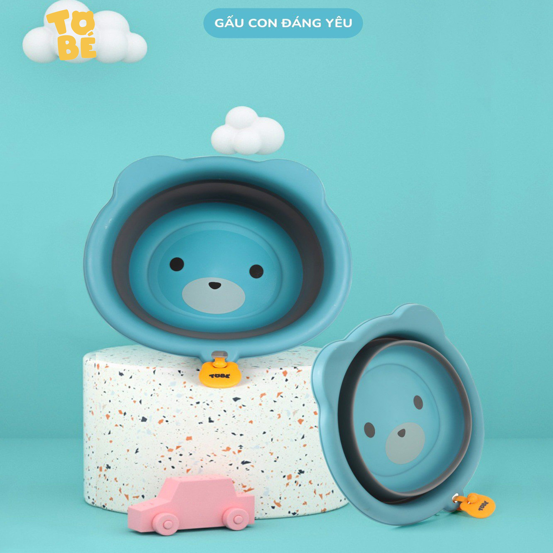 Chậu rửa mặt gấp gọn Tobé hình gấu