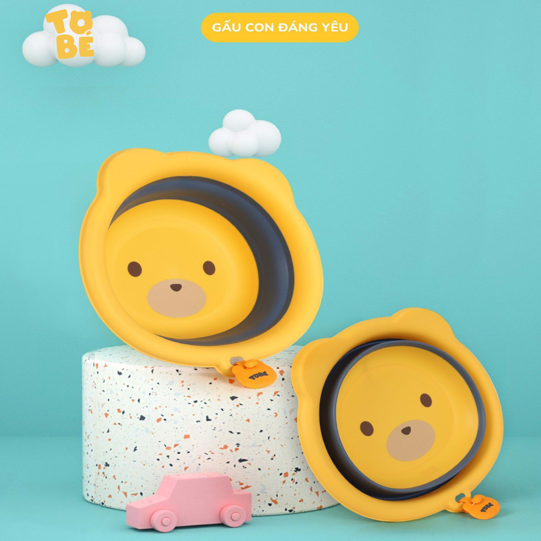 Chậu rửa mặt gấp gọn Tobé hình gấu