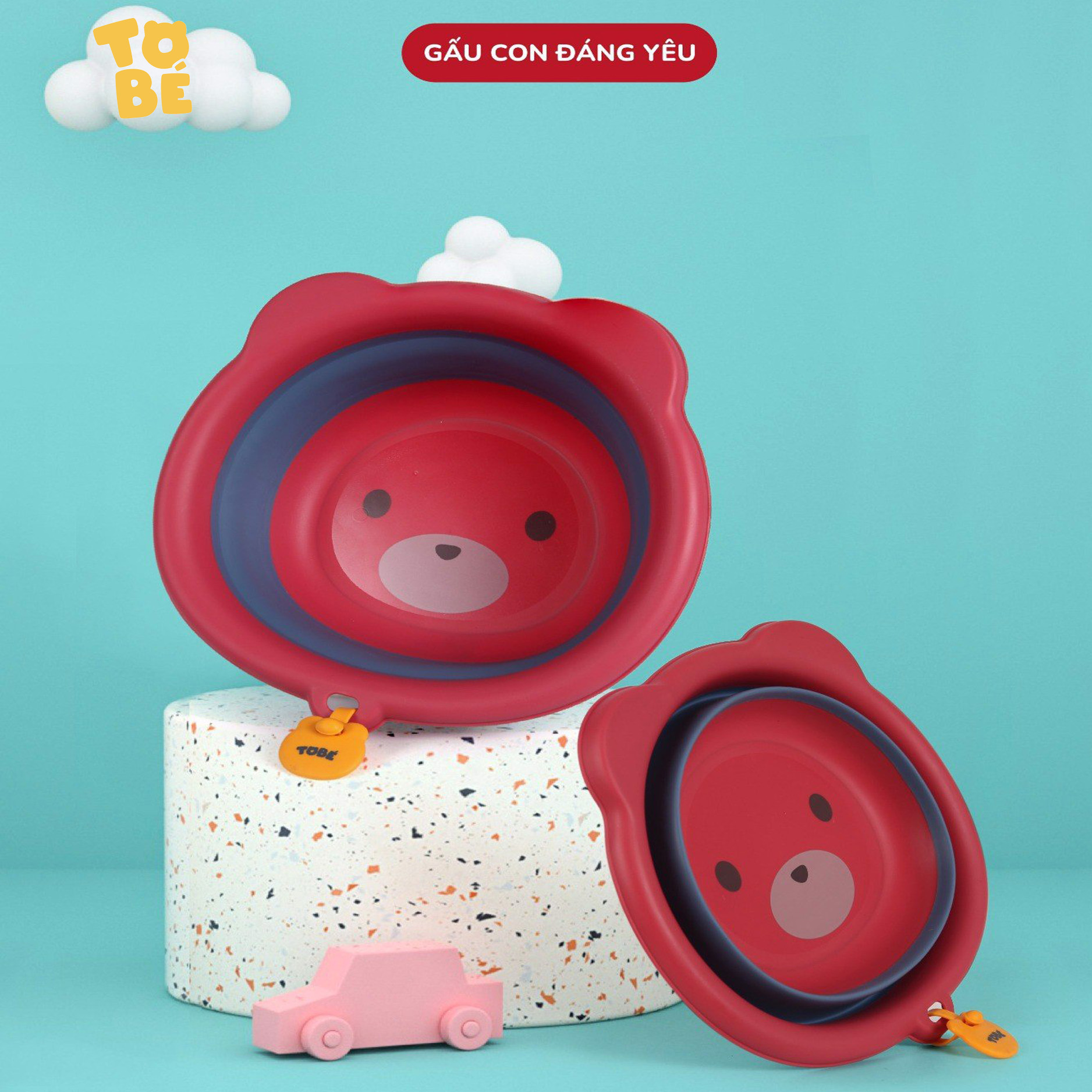 Chậu rửa mặt gấp gọn Tobé hình gấu