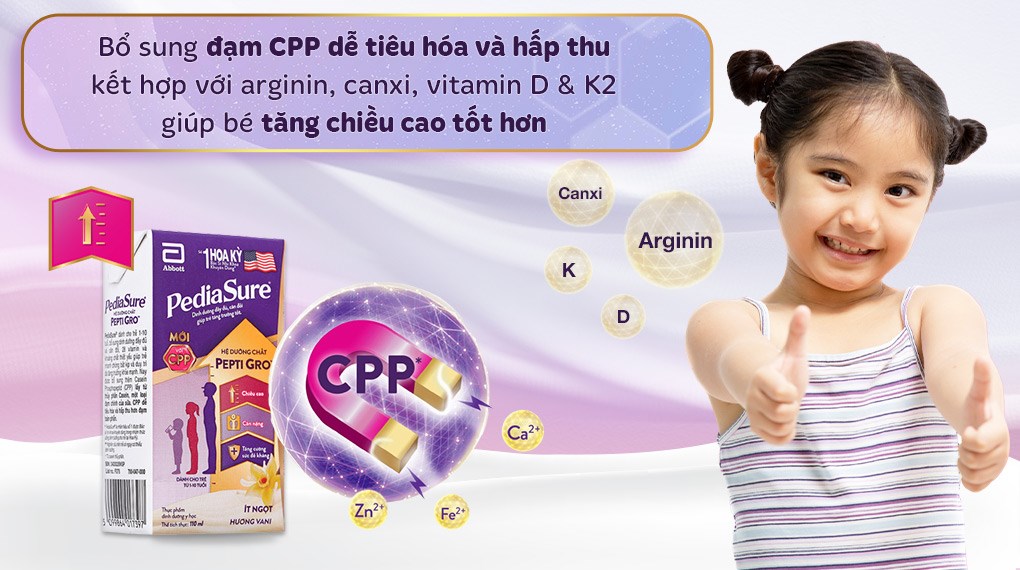 Thùng sữa pha sẵn Abbott PediaSure hương vani (1 - 10 tuổi) - Thùng 48 hộp