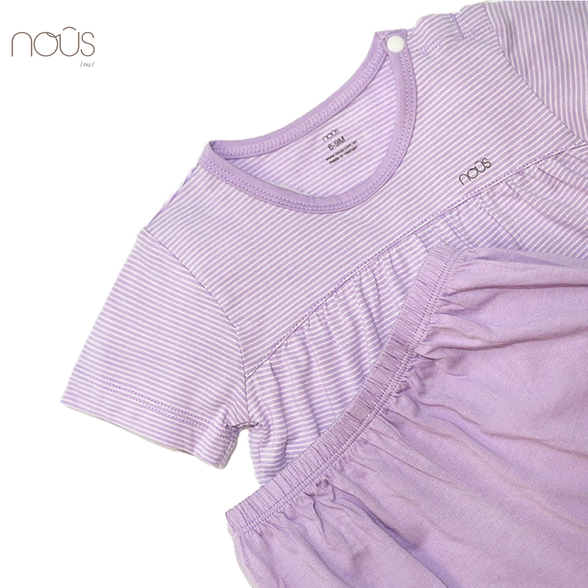 Bộ cài vai cộc kẻ tím