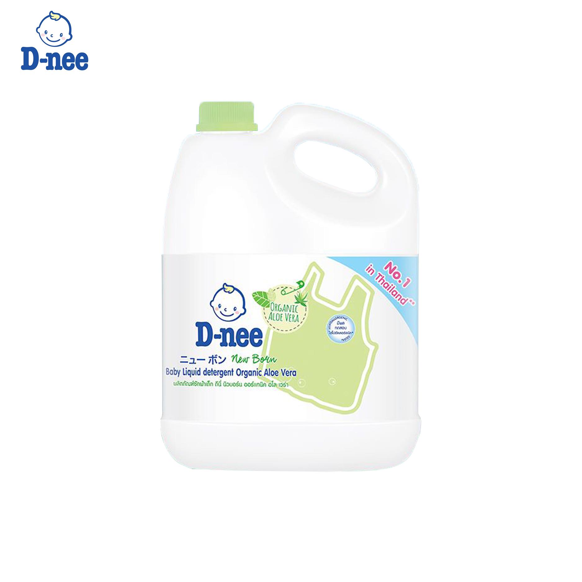 Dung dịch giặt quần áo D-Nee Organic Xanh Lá 3L