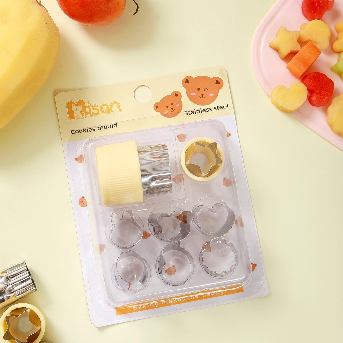 Bộ khuôn Misan cắt tạo hình rau củ quả inox 8 món