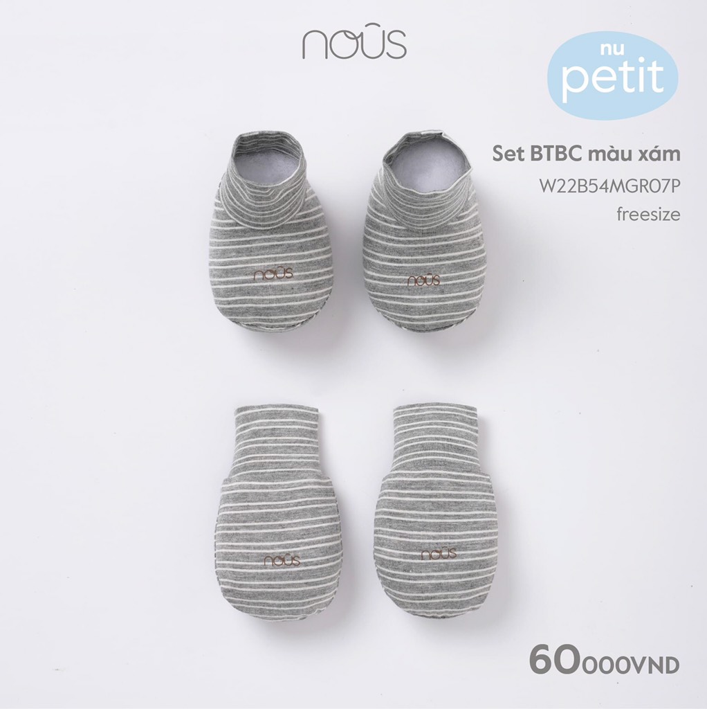 Set bao tay bao chân Nous màu xám