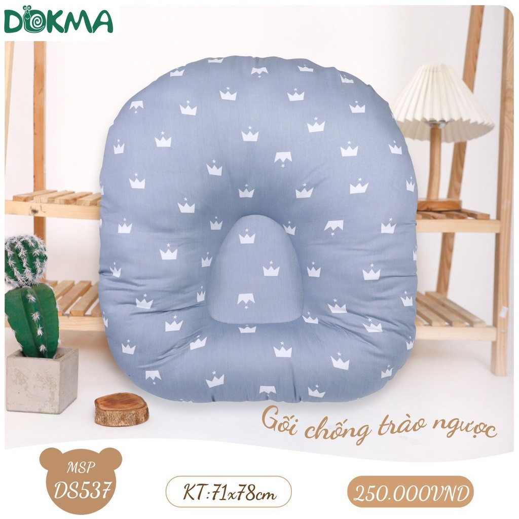 Gối chống trào ngược cho bé Dokma vải kate DS537 (71x78cm)