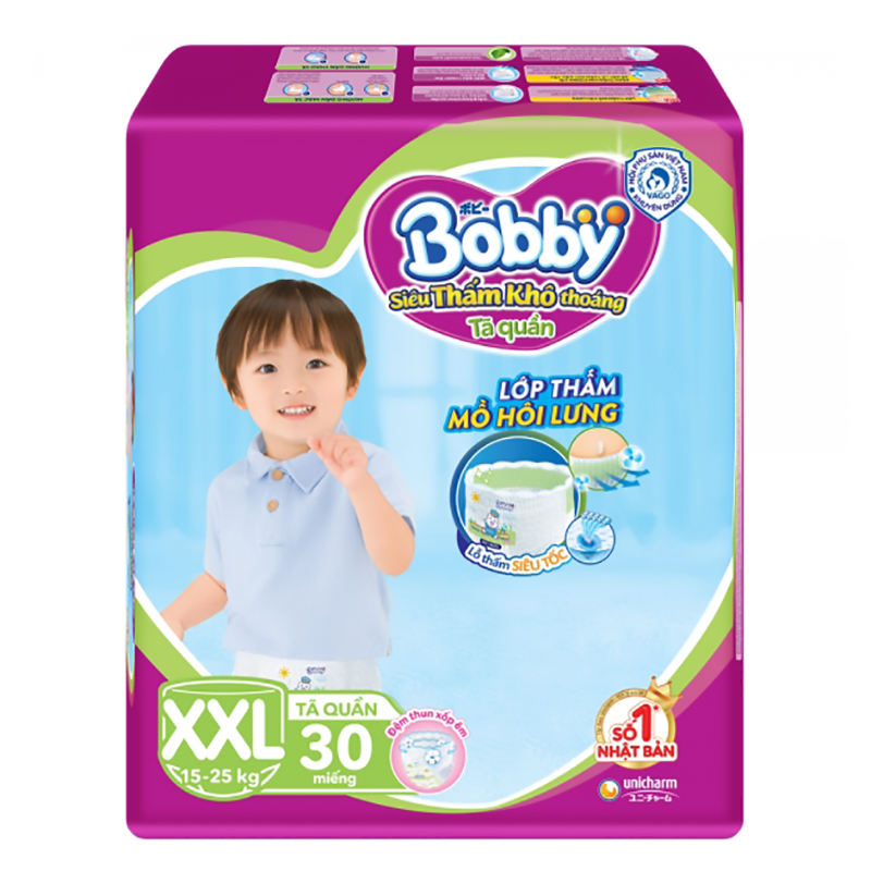 Tã quần Bobby Fresh size 2XL 30 miếng (13-25kg)