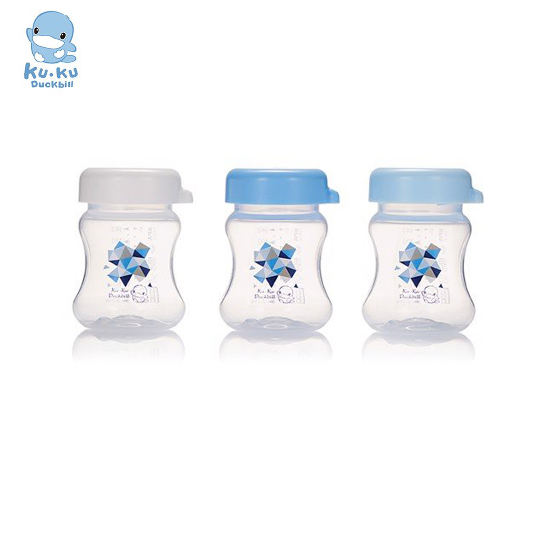 Bộ 3 bình trữ sữa KUKU bằng nhựa PP dung tích 140ml