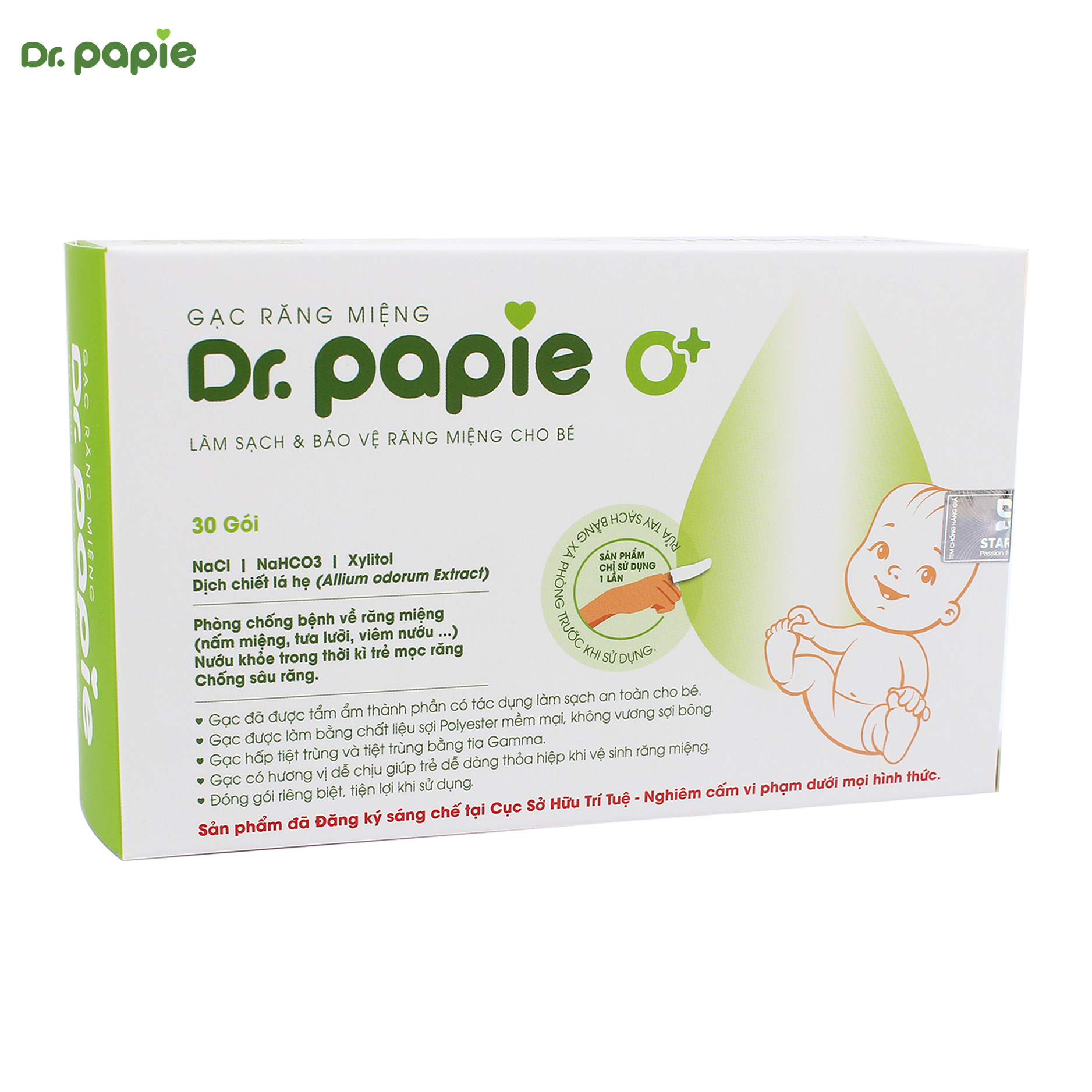 Gạc rơ lưỡi thảo mộc Dr.Papie