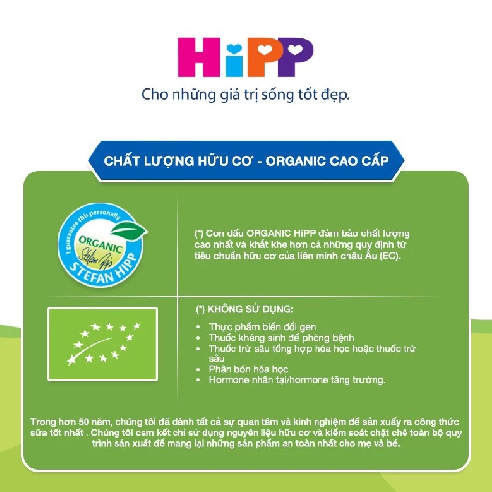 Sữa HiPP Organic Combiotic số 2 800g (6-12 tháng tuổi)