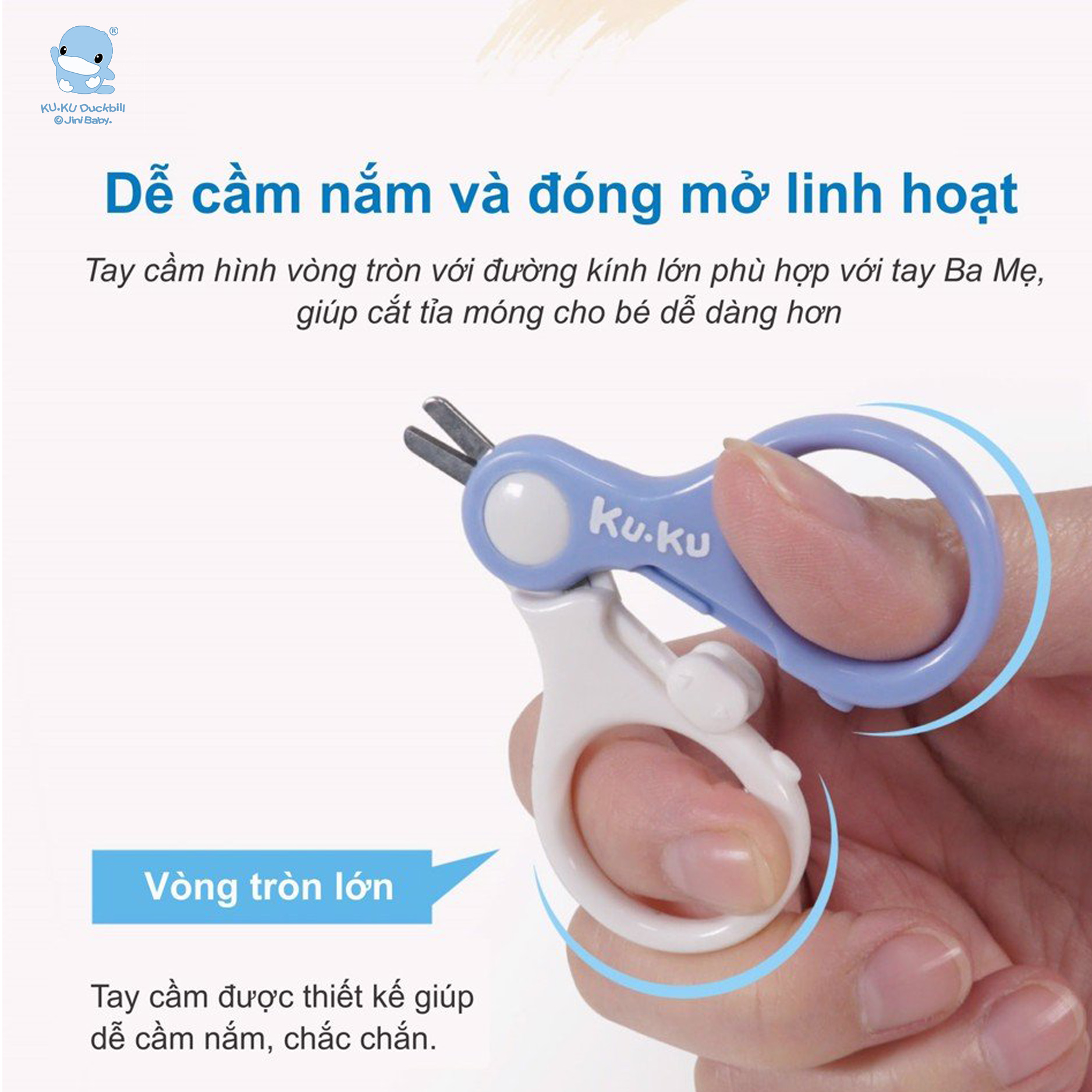 Kéo cắt móng tay KUKU an toàn cho bé từ tuổi sơ sinh