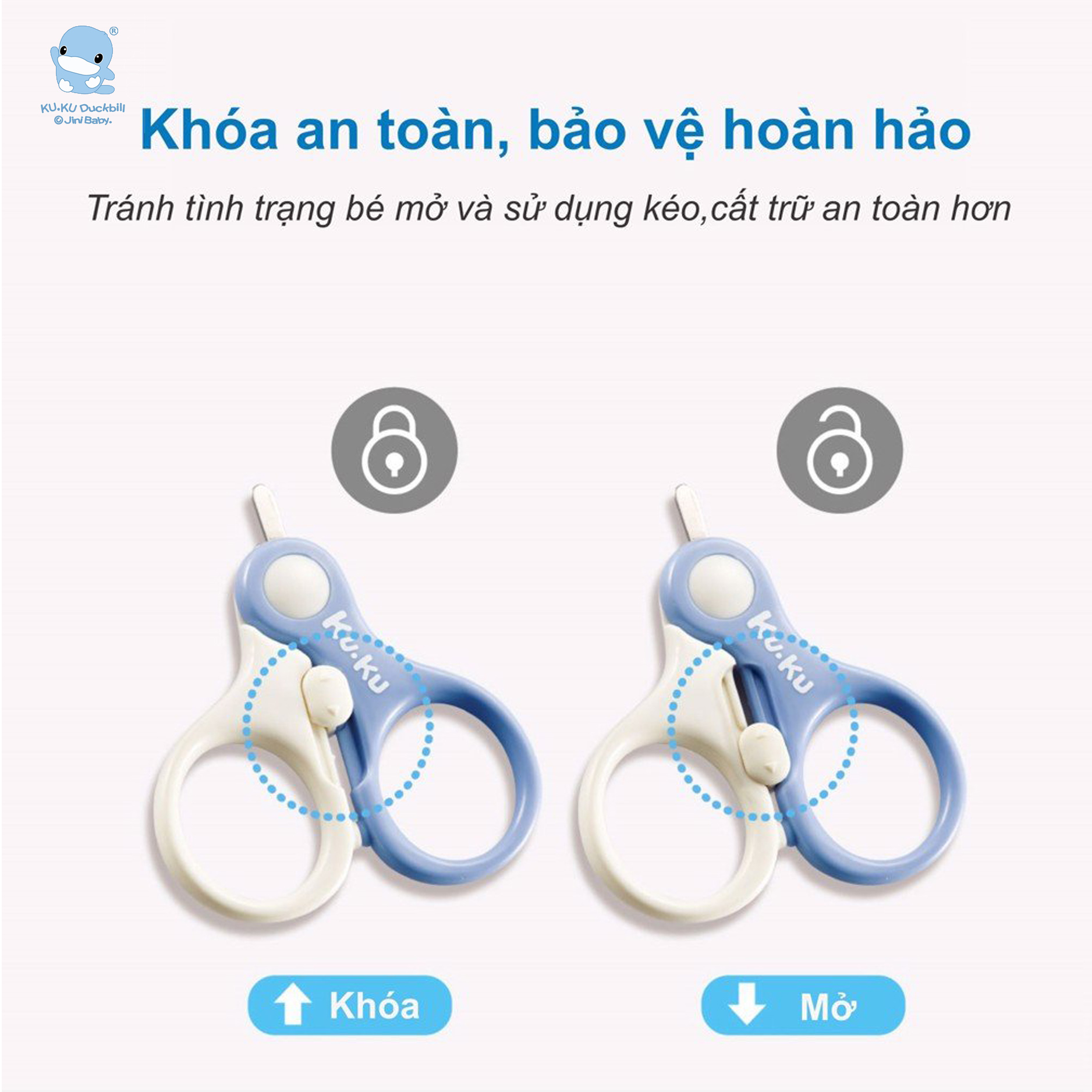 Kéo cắt móng tay KUKU an toàn cho bé từ tuổi sơ sinh