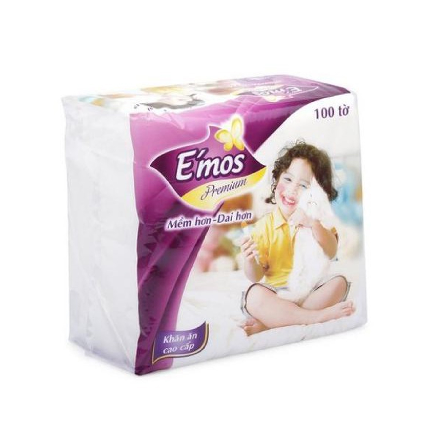 Khăn giấy đa năng E'mos cao cấp siêu dai siêu mịn - 100 tờ