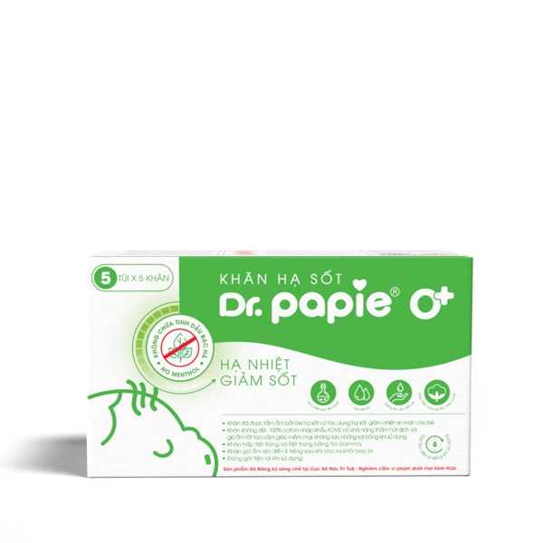 Khăn lau hạ sốt Dr.Papie