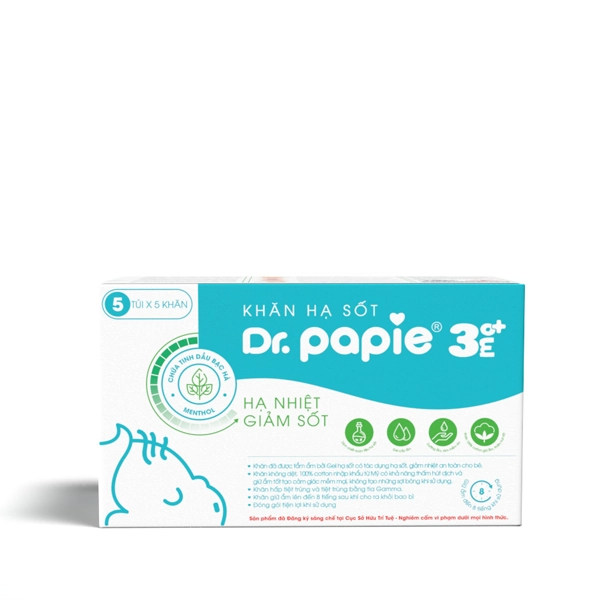 Khăn lau hạ sốt Dr.Papie