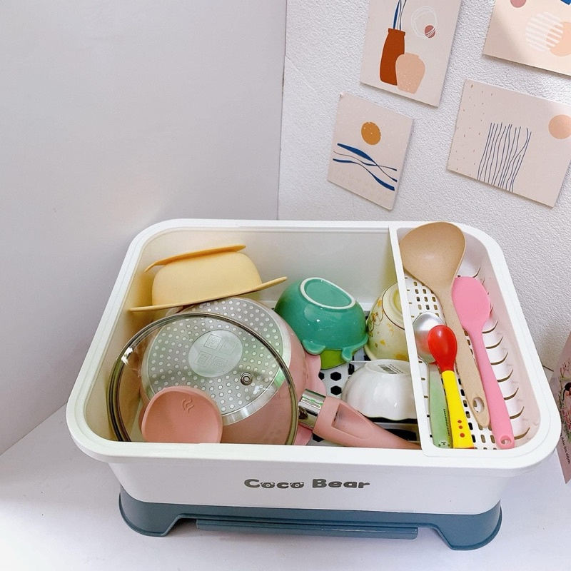 Khay, giá úp chén, dụng cụ ăn dặm, bình sữa Coco Bear cho bé