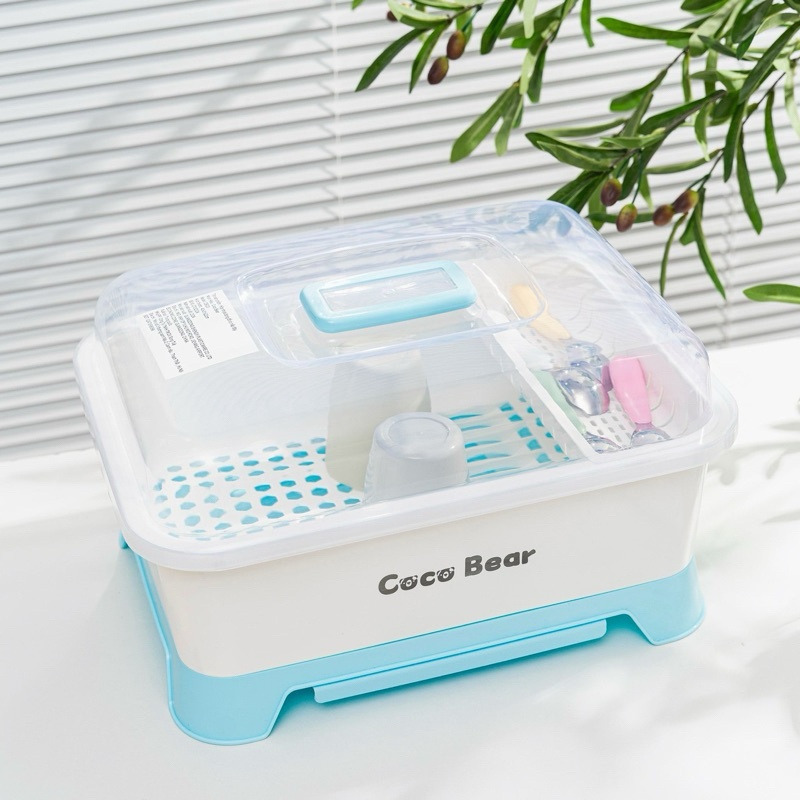 Khay, giá úp chén, dụng cụ ăn dặm, bình sữa Coco Bear cho bé