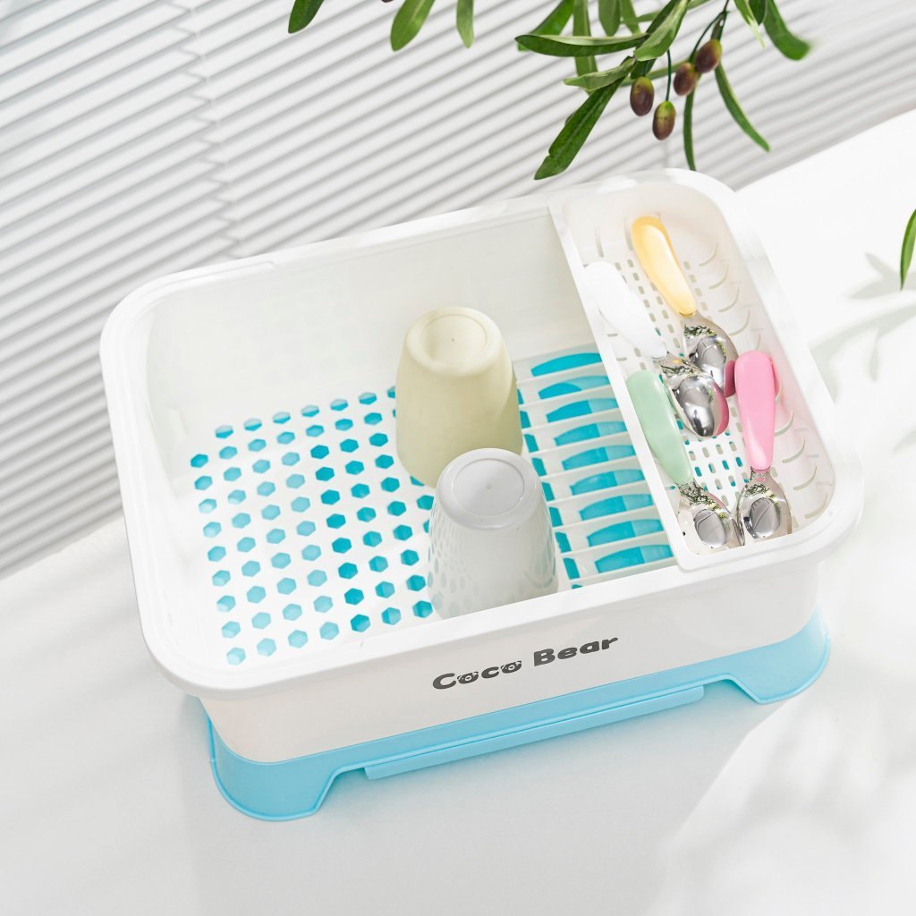 Khay, giá úp chén, dụng cụ ăn dặm, bình sữa Coco Bear cho bé