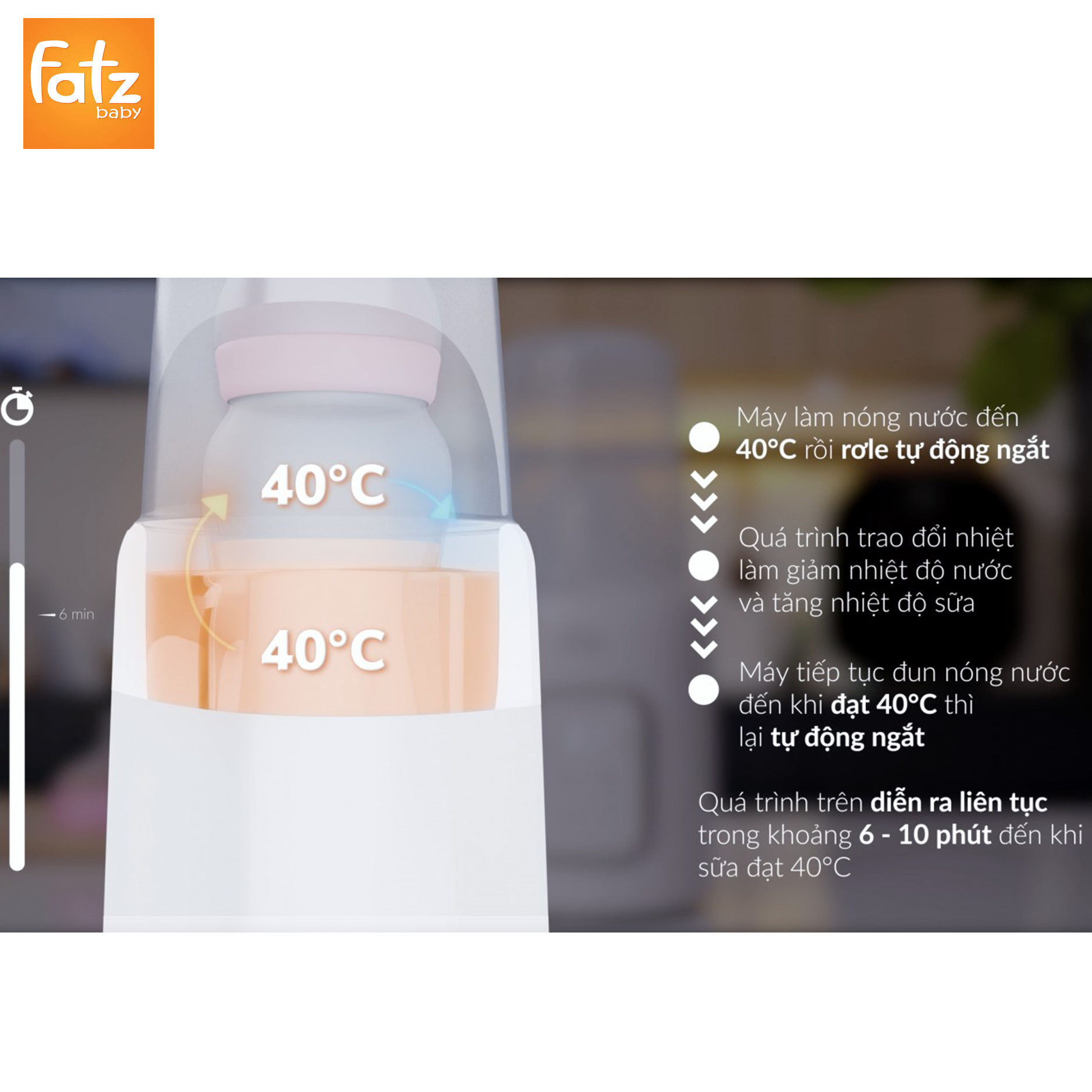 Máy hâm sữa và tiệt trùng điện tử Fatz Baby Mono 7