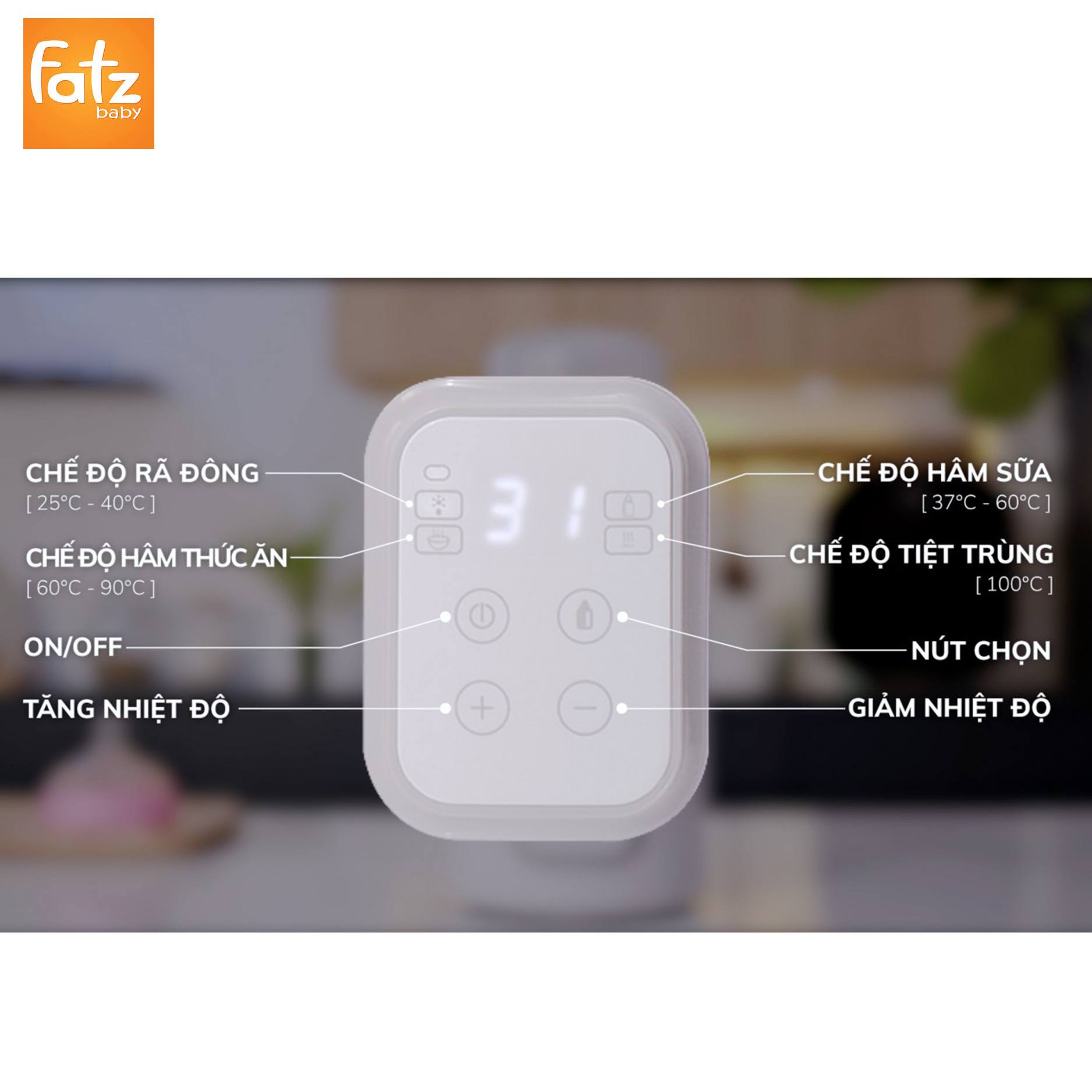 Máy hâm sữa và tiệt trùng điện tử Fatz Baby Mono 7