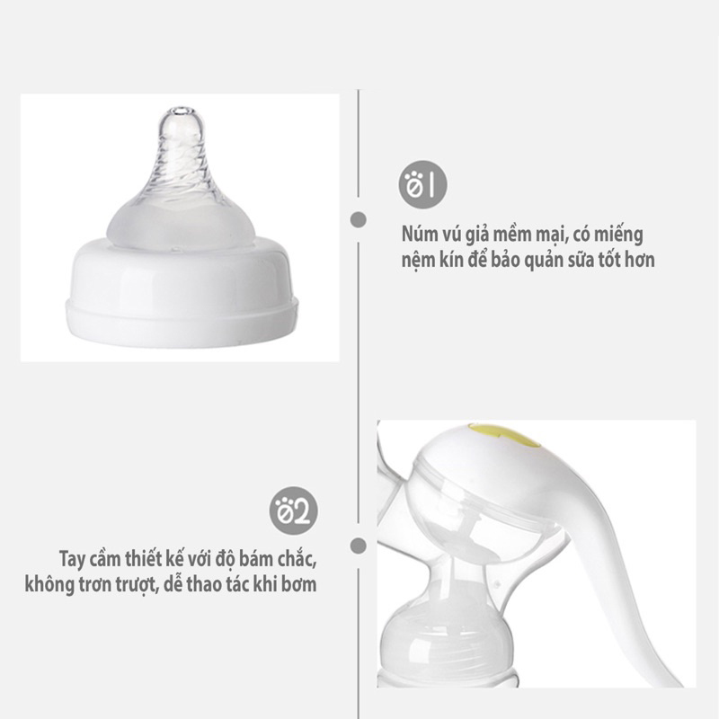 Máy hút sữa bằng tay Kichilachi (Loại đắt, máy màu trắng)