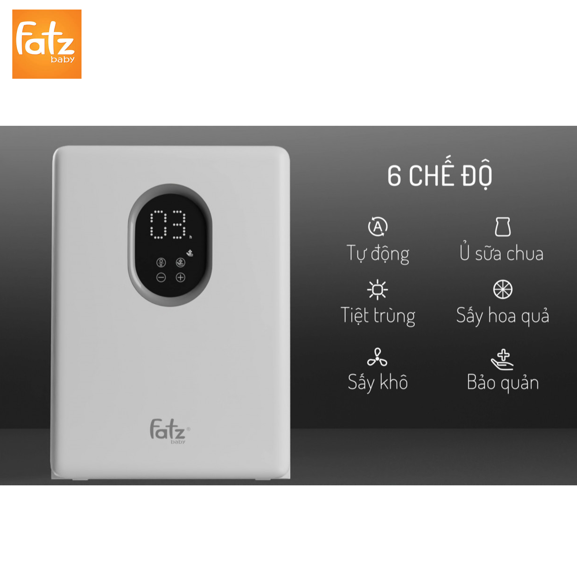 Máy tiệt trùng bình sữa bằng tia UV-LED có chức năng sấy khô Fatz Baby King 3 19L