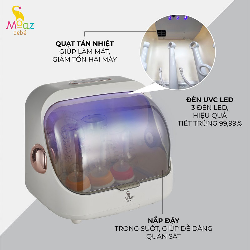 Máy úp bình sữa, tiệt trùng sấy khô tia UVC Moaz BéBé