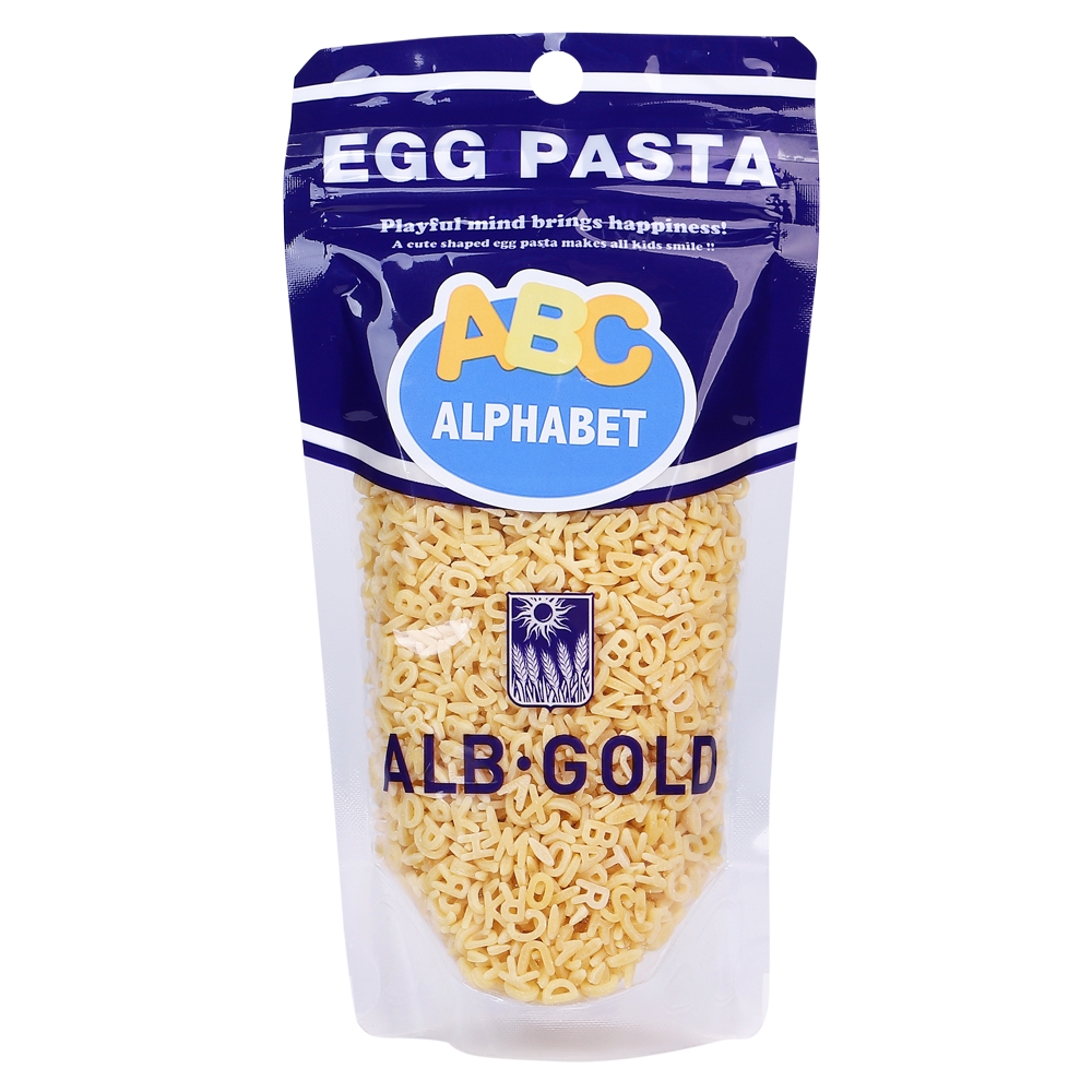 Mì nui trứng hình chữ cái ALB-GOLD Egg Pasta ABC Alphabet 90g (từ 6 tháng tuổi)