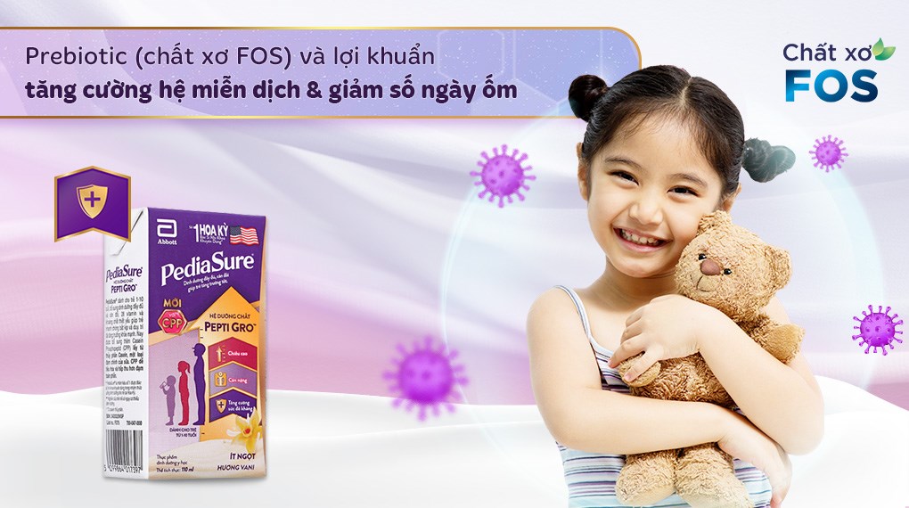 Thùng sữa pha sẵn Abbott PediaSure hương vani (1 - 10 tuổi) - Thùng 48 hộp