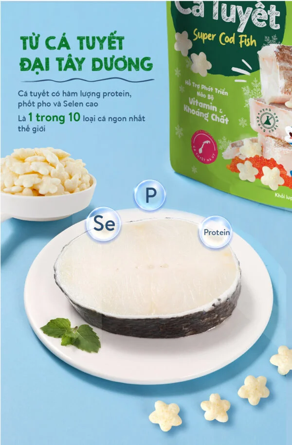 Bánh ăn dặm Mămmy vị cá tuyết -25g (Bé từ 6 tháng)