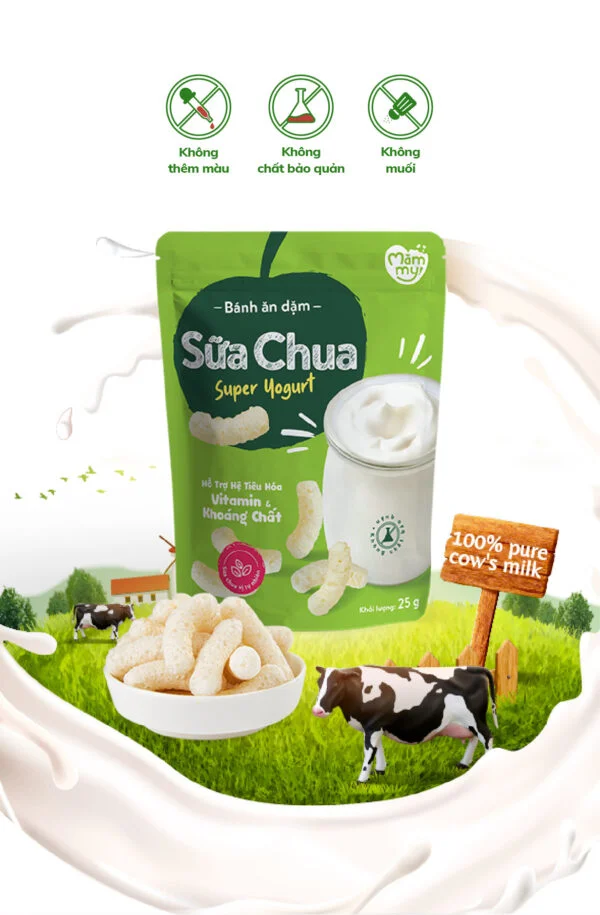 Bánh ăn dặm Mămmy vị sữa chua -25g (Bé từ 6 tháng)