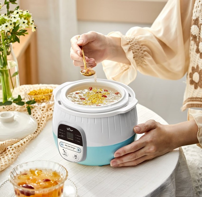 Nồi nấu cháo chậm Bear phiên bản Tiếng Việt - 0,8 lít