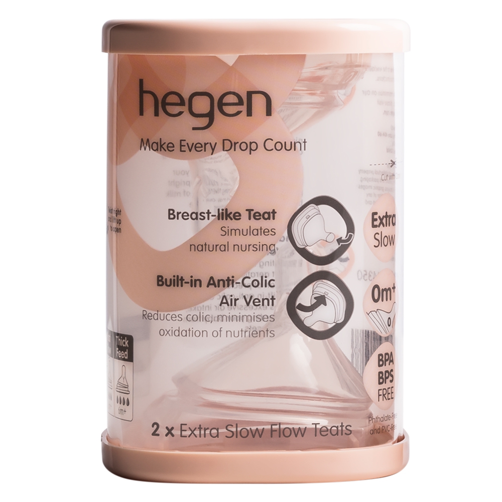 Set 2 núm ty Hegen sơ sinh Extra Slow (0-1M)