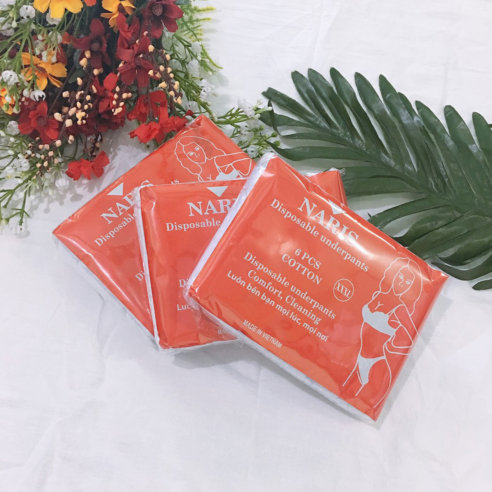 Set 6 quần lót giấy cotton Naris