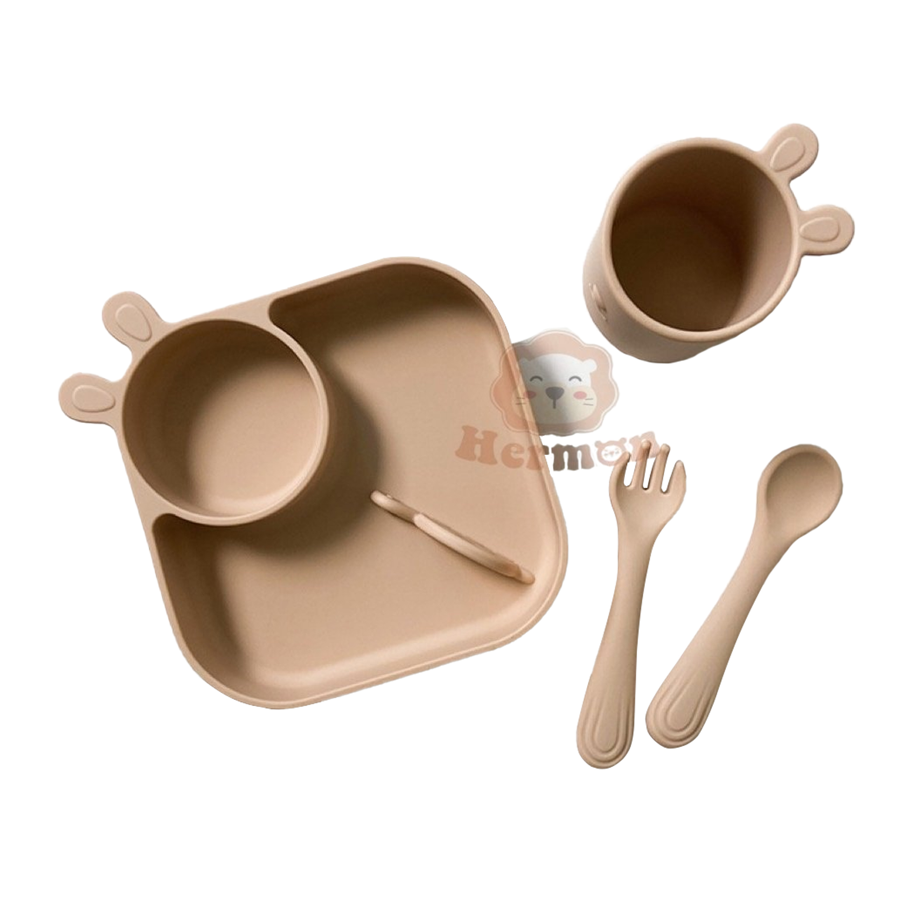 Set 4 món ăn dặm silicone Hermon hình thỏ - Honper NK