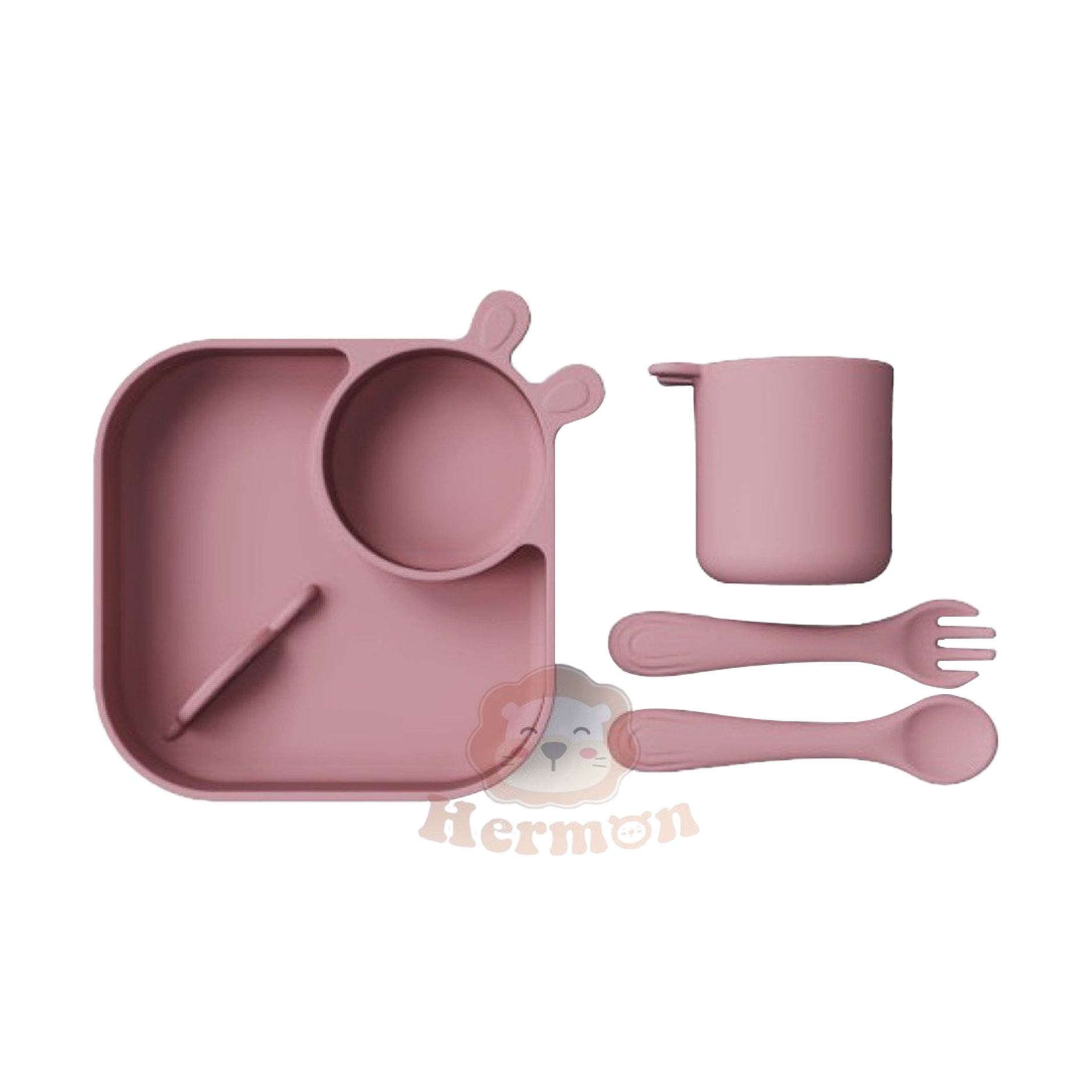 Set 4 món ăn dặm silicone Hermon hình thỏ - Honper NK