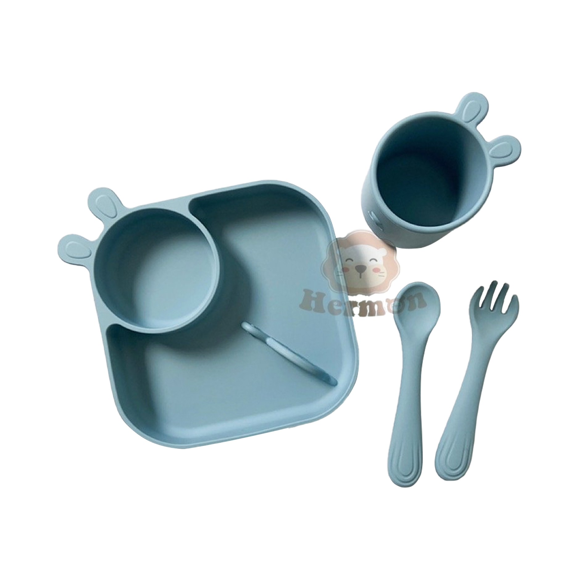 Set 4 món ăn dặm silicone Hermon hình thỏ - Honper NK