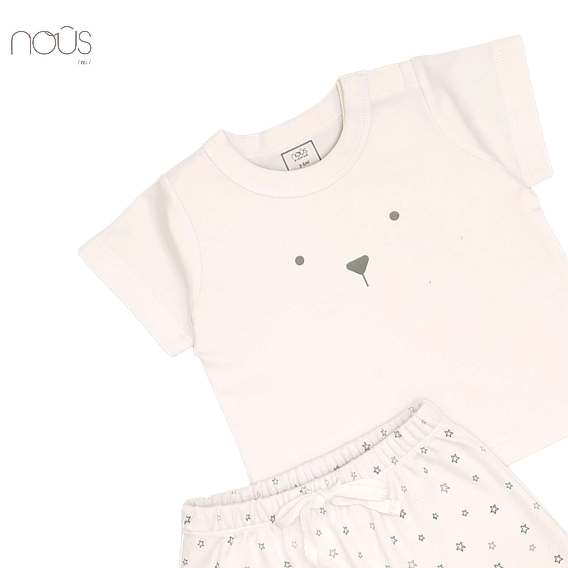 Set áo và quần short trắng hình sao nhí