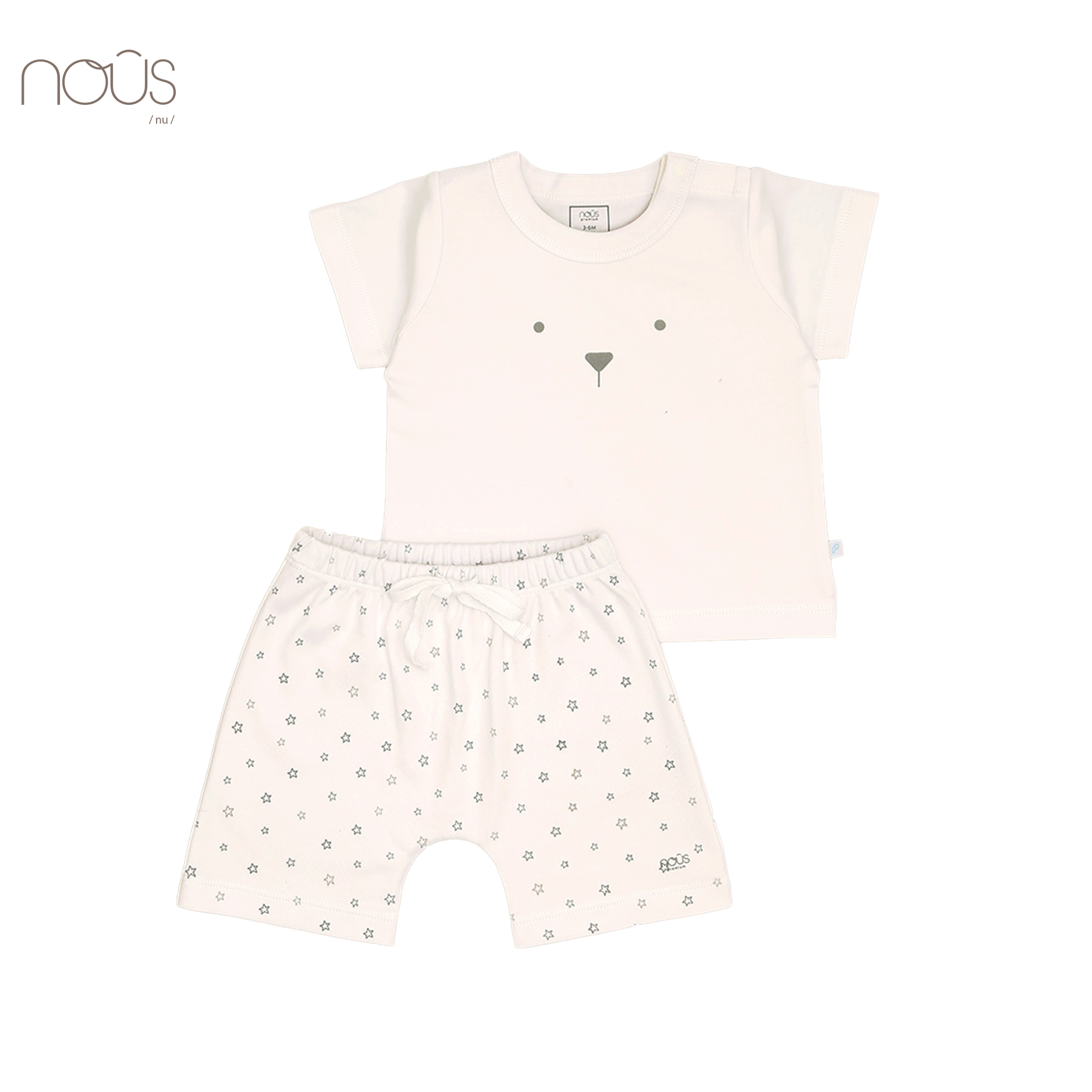 Set áo và quần short trắng hình sao nhí